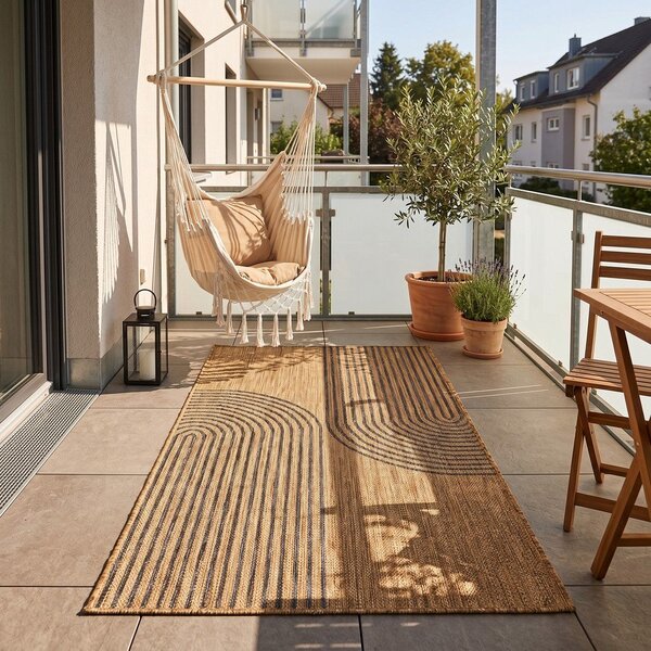 Črna/rjava notranja in zunanja preproga 80x150 cm Mira 1453 – Ayyildiz Carpets