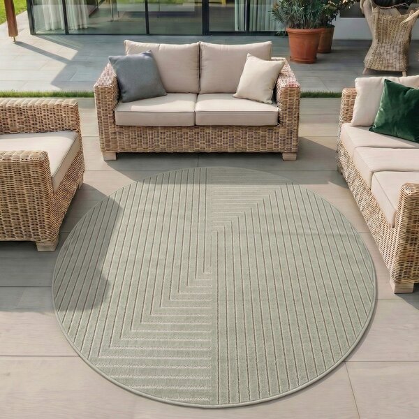 Zelena okrogla notranja in zunanja preproga ø 80 cm Nova 1202 – Ayyildiz Carpets