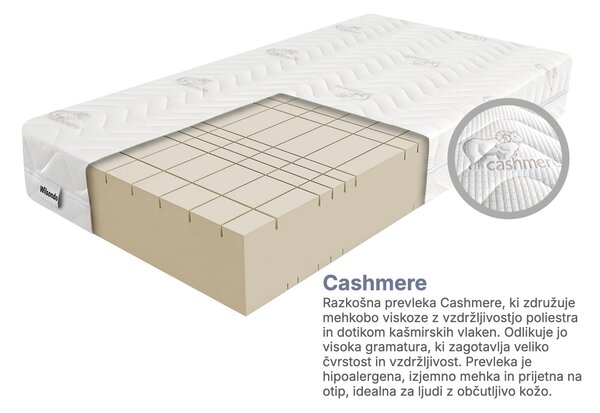 Wilsondo Visoka penasta vzmetnica Orion 80x200x26 - prevleka Cashmere