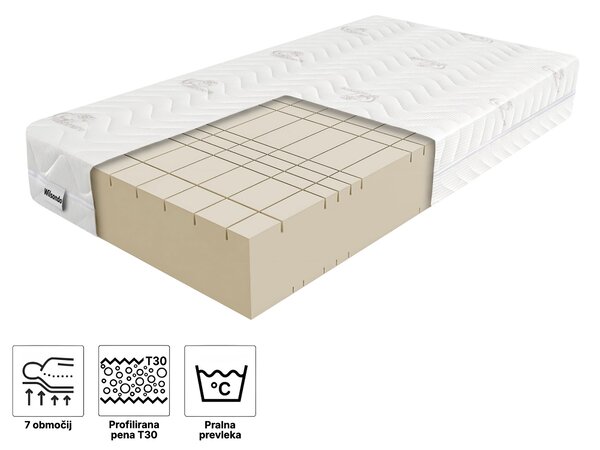 Wilsondo Visoka penasta vzmetnica Orion 80x200x26 - prevleka Cashmere