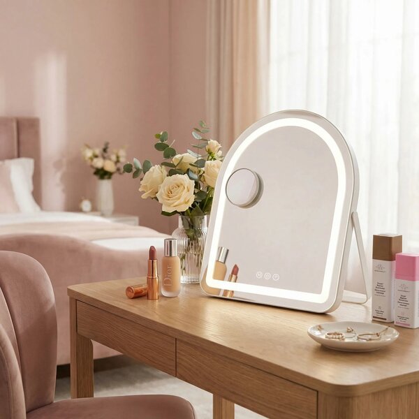 Stensko ogledalo LED GLAM White 40x45cm