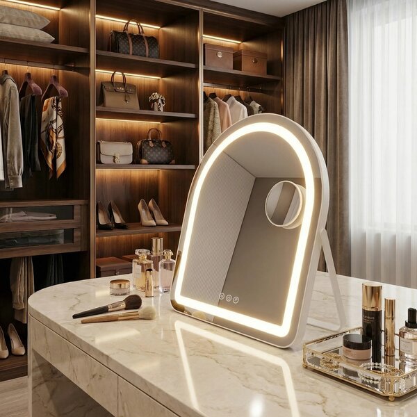 Stensko ogledalo LED GLAM White 40x45cm