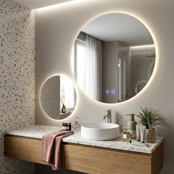 Stensko ogledalo LED R-8040 80cm + 40cm