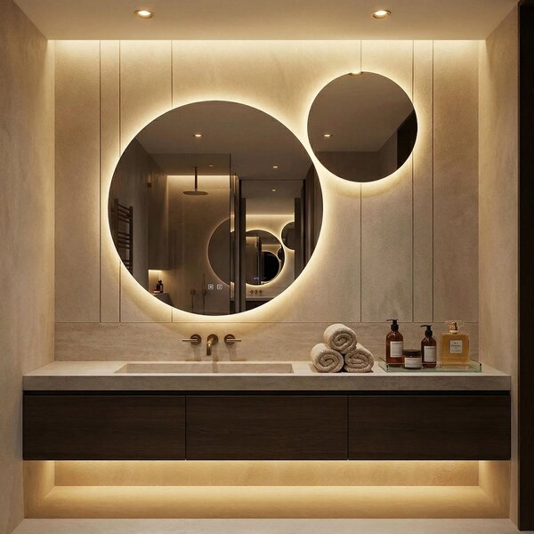 Stensko ogledalo LED R-8040 80cm + 40cm