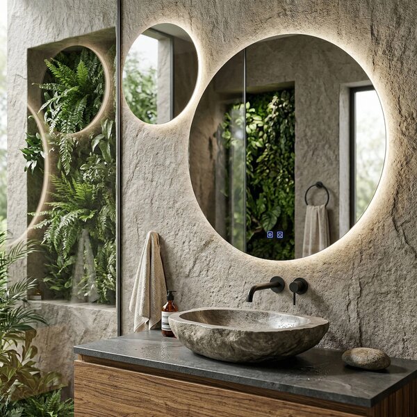 Stensko ogledalo LED R-8040 80cm + 40cm