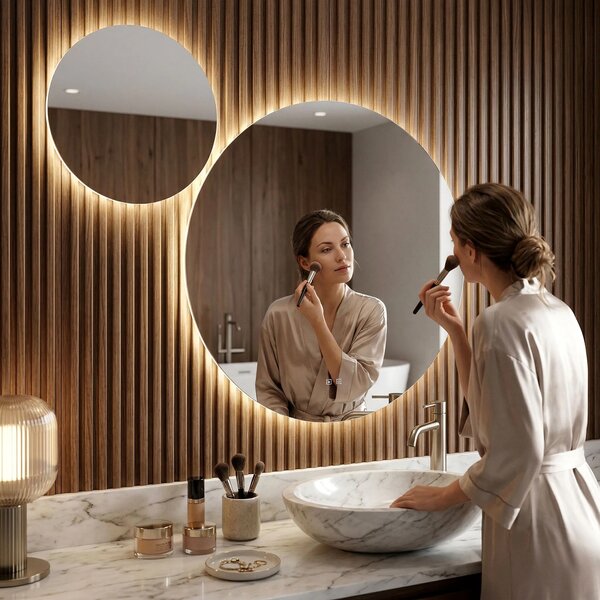 Stensko ogledalo LED R-8040 80cm + 40cm