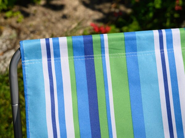 Komplet 2 zložljivih plažnih ležalnikov SAND, modro-beli
