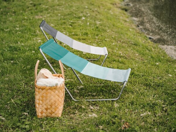 Komplet 2 zložljivih plažnih ležalnikov SAND, zelene črte