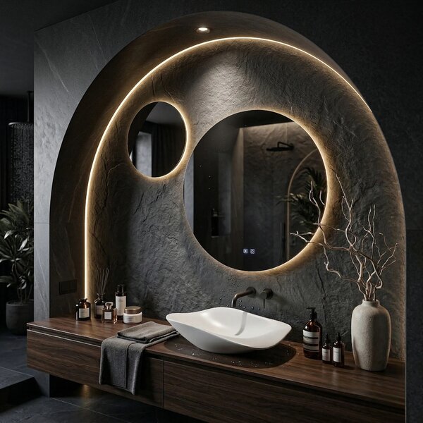 Stensko ogledalo LED R-9045 90cm + 45cm