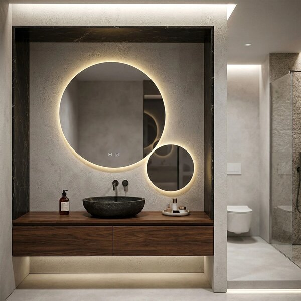 Stensko ogledalo LED R-9045 90cm + 45cm