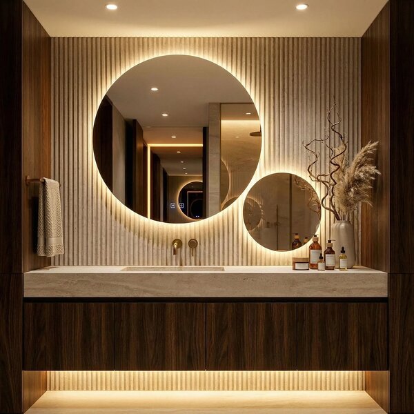 Stensko ogledalo LED R-9045 90cm + 45cm