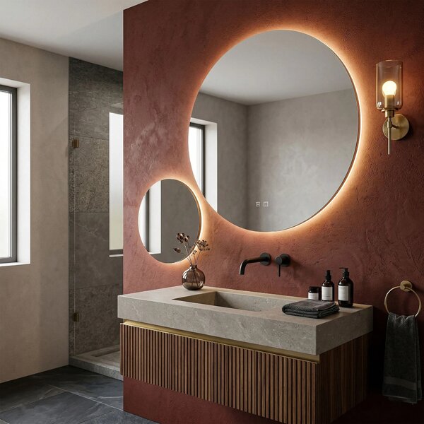 Stensko ogledalo LED R-9045 90cm + 45cm