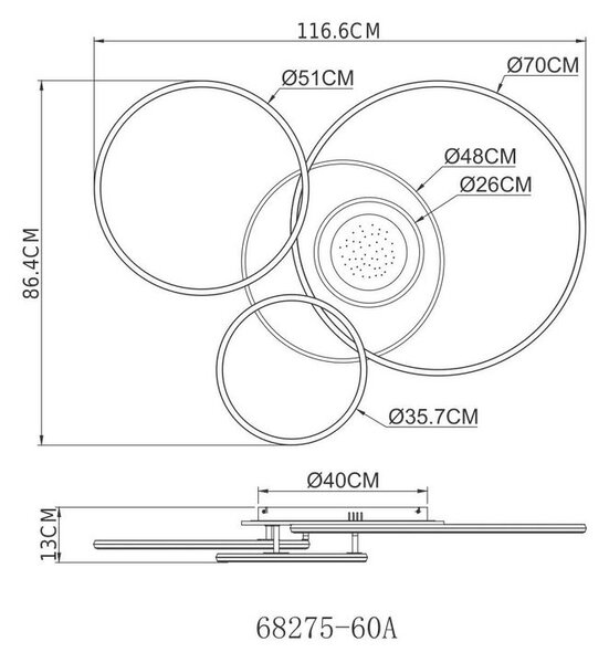 STROPNA LED-SVETILKA Johnson 162-2041 lm 2700-6500 K 230 V