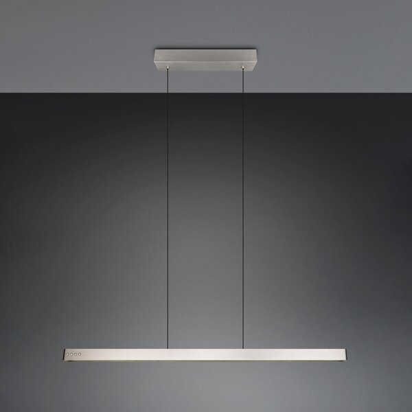 Trio Lighting LED viseča svetilka Donegal, nikljevo barva, dolžina 150 cm, CCT, zatemnjen, Kovinska, Dnevna soba / jedilnica, Kovina, Sodobni