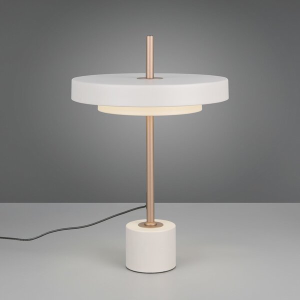 Trio Lighting LED namizna svetilka Keaton, svetlo siva, višina 45 cm, kovina, CCT, zatemnjen, Siva, Dnevna soba / jedilnica, Kovina