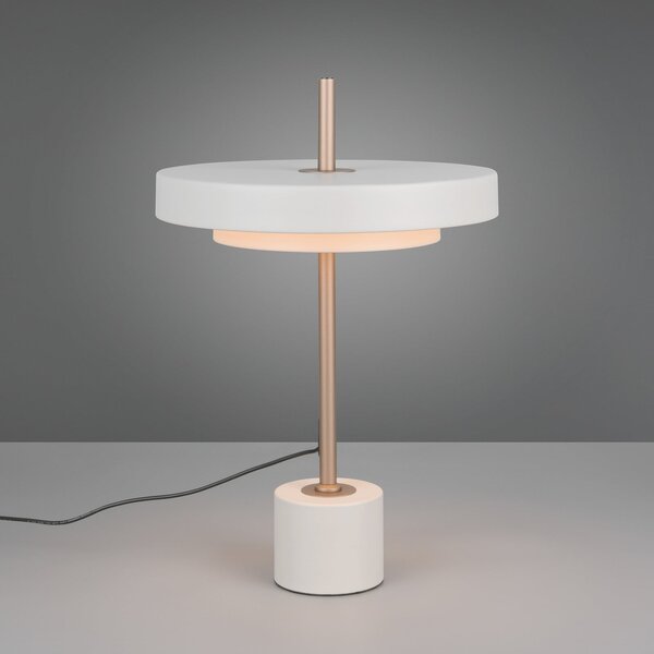 Trio Lighting LED namizna svetilka Keaton, svetlo siva, višina 45 cm, kovina, CCT, zatemnjen, Siva, Dnevna soba / jedilnica, Kovina