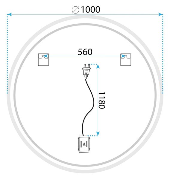 Stensko ogledalo LED SOFT 100
