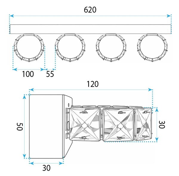 Stenska svetilka LED APP1940-4W CHROME