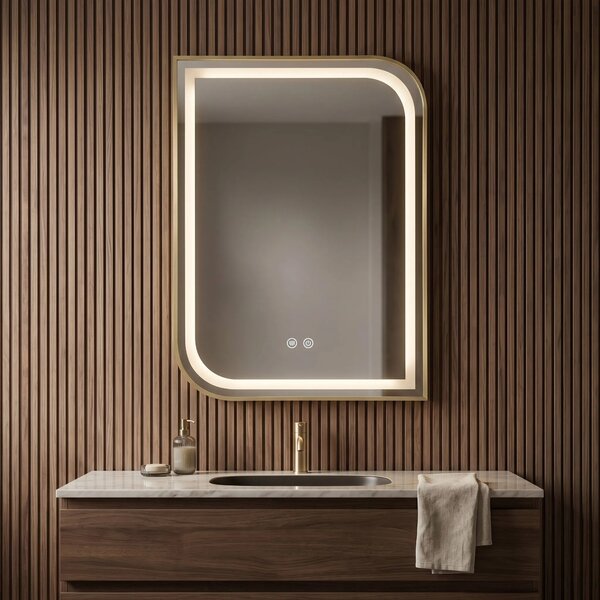 Stensko ogledalo LED ZONE 80X60 GOLD BRUSH