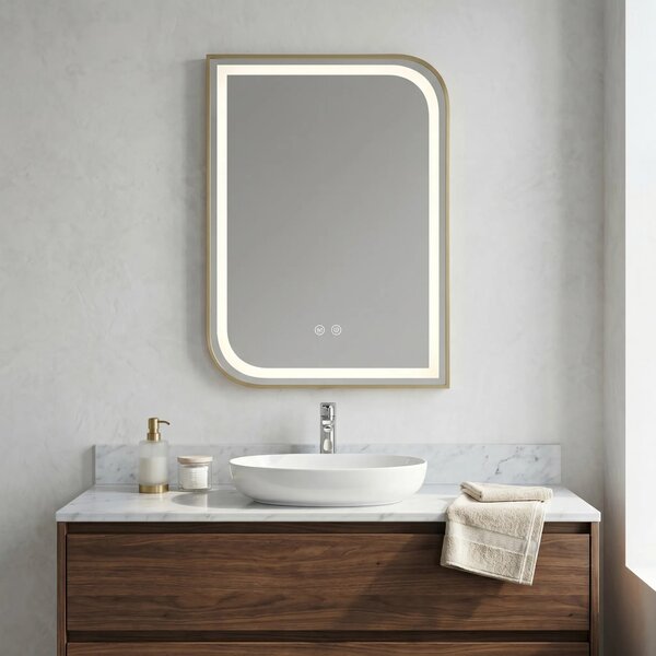 Stensko ogledalo LED ZONE 80X60 GOLD BRUSH