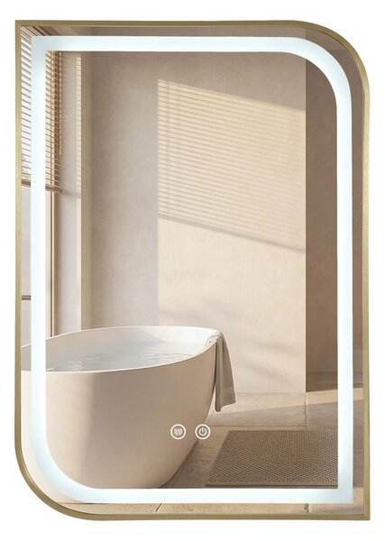 Stensko ogledalo LED ZONE 80X60 GOLD BRUSH