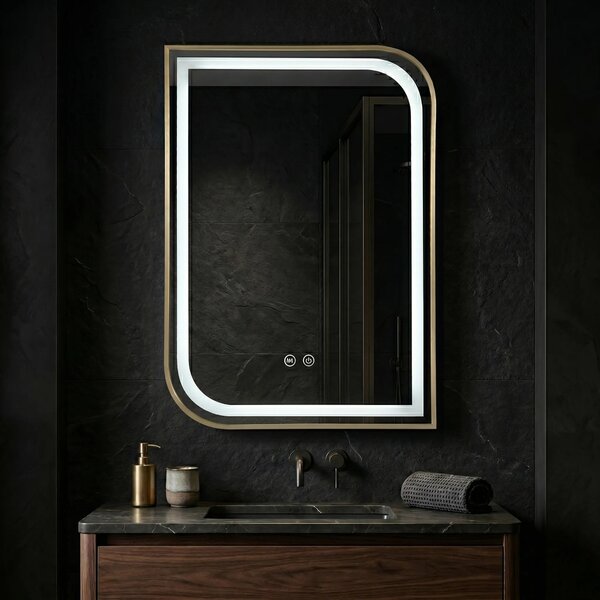 Stensko ogledalo LED ZONE 80X60 GOLD BRUSH