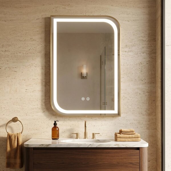 Stensko ogledalo LED ZONE 80X60 GOLD BRUSH