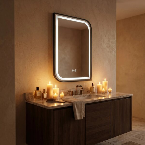 Stensko ogledalo LED ZONE 70X50 BLACK