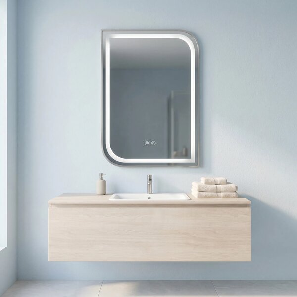 Stensko ogledalo LED ZONE 70x50 BRUSH NICKEL