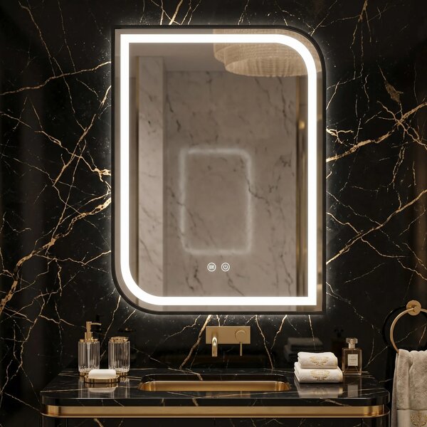 Stensko ogledalo LED ZONE 80X60 BLACK