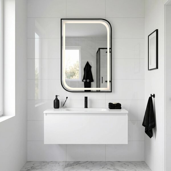 Stensko ogledalo LED ZONE 70X50 BLACK
