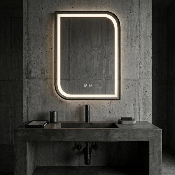 Stensko ogledalo LED ZONE 80X60 BLACK