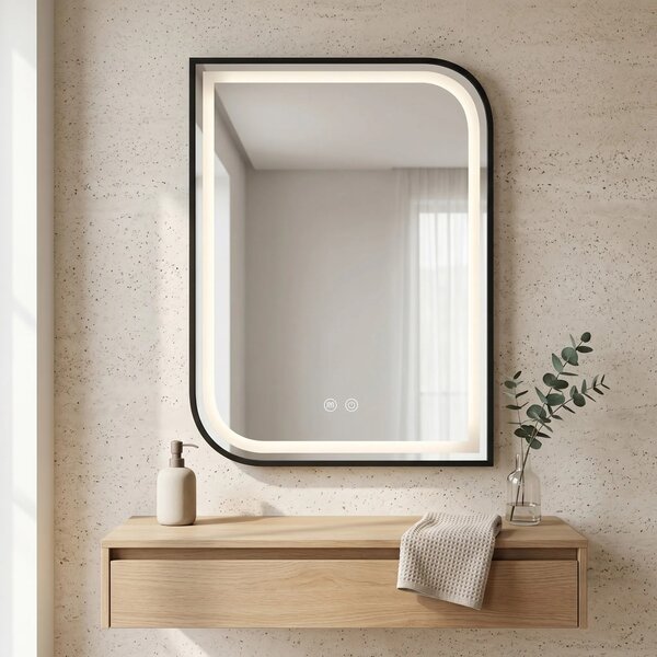 Stensko ogledalo LED ZONE 80X60 BLACK