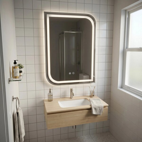 Stensko ogledalo LED ZONE 70x50 BRUSH NICKEL