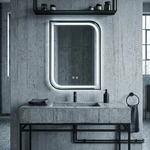 Stensko ogledalo LED ZONE 70X50 BLACK