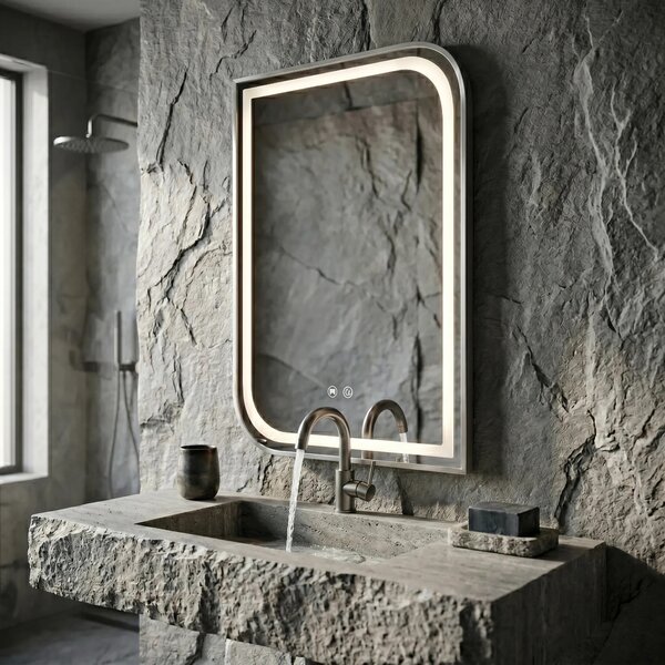 Stensko ogledalo LED ZONE 70x50 BRUSH NICKEL