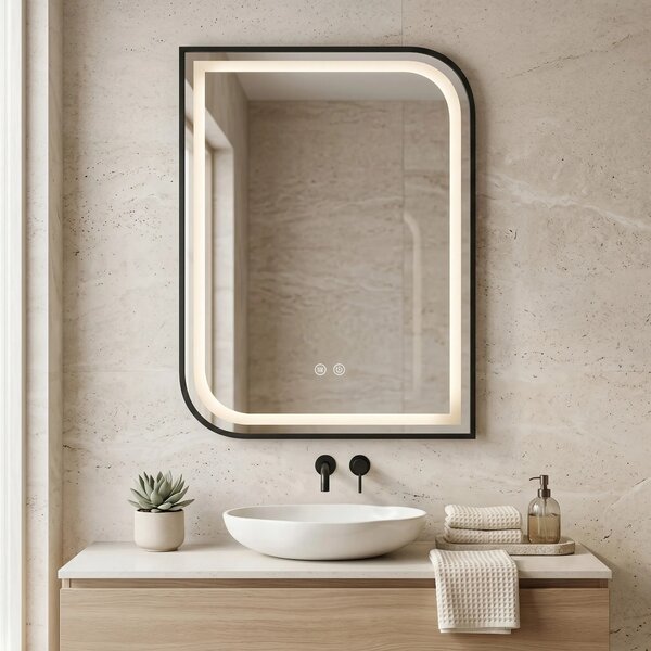 Stensko ogledalo LED ZONE 70X50 BLACK