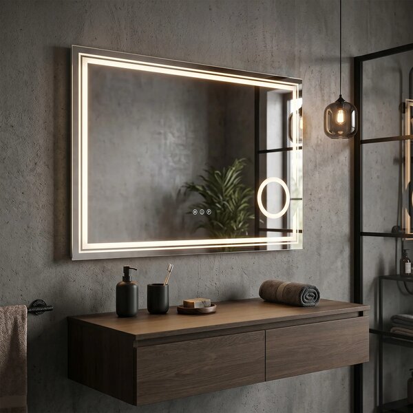 Stensko ogledalo LED 80x60cm HAVEN