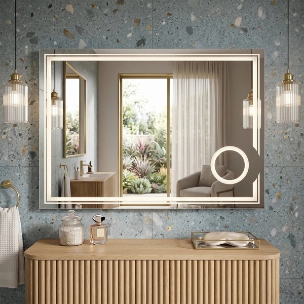 Stensko ogledalo LED 80x60cm HAVEN