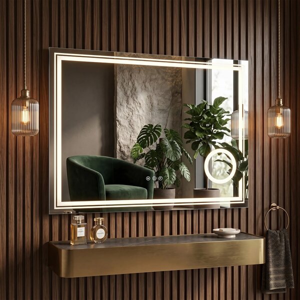 Stensko ogledalo LED 80x60cm HAVEN