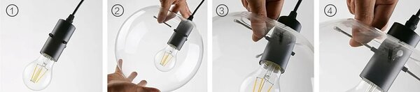 Lassi 20cm steklena viseča stropna svetilka APP306-1CP Black