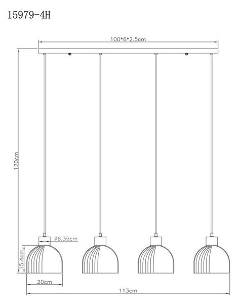 VISEČA SVETILKA Swanson 113/20 cm E27