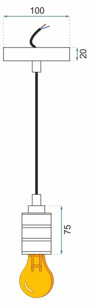 Stropna viseča svetilka APP342-1CP BLACK