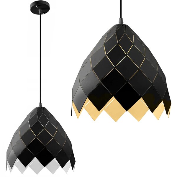 Kovinska viseča stropna svetilka APP338-1CP Black