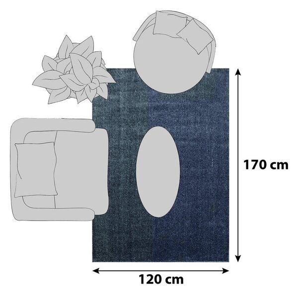 PREPROGA Z VISOKIM FLOROM Ata grau 120/170 cm tkano siva