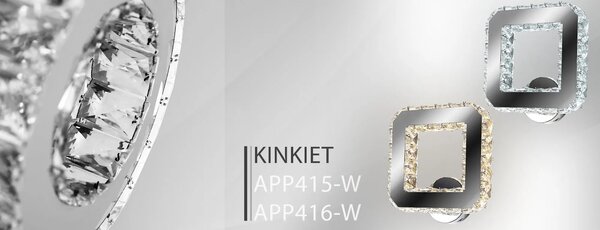 Stenska svetilka vodila kristalna stenska svetilka kvadratna APP415-W APP416-W Topla bela 3000K