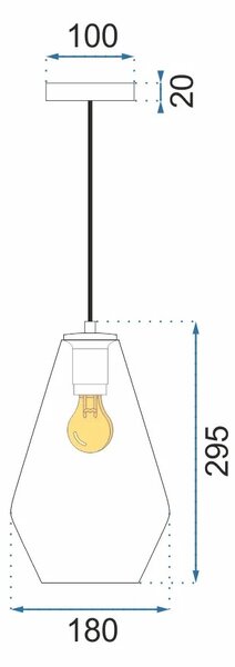 Steklena stropna svetilka APP438-1CP