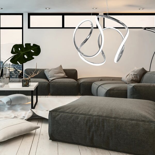 Sodobna stropna svetilka LED + PILOT APP385-CP CHROME