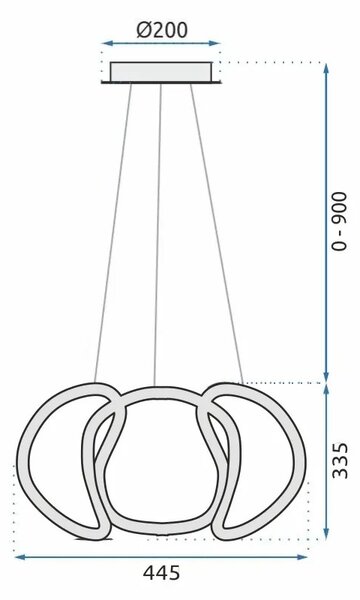 Sodobna stropna svetilka LED + PILOT APP385-CP CHROME