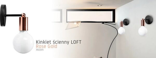 Stenska svetilka Metal 392205 Pink Gold